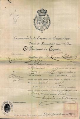 Lobato González, César - Cédula de nacionalidad