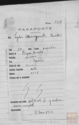 Alvargonzález Bustillos, Lydia - Pasaporte