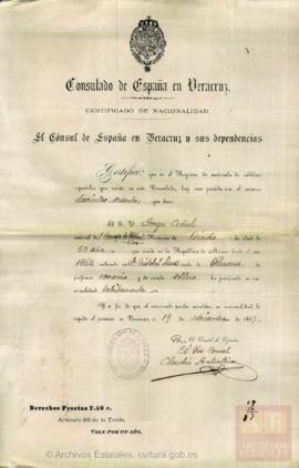 Ceñal, Jorge - Certificado de nacionalidad