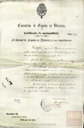 Fernández Calleja, Manuel - Certificado de nacionalidad