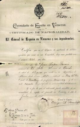 López García, Juan - Certificado de nacionalidad