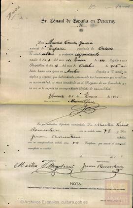 Conde García, Mauricio - Cédula de nacionalidad