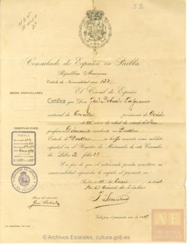 Robredo Galguera, José - Cédula de nacionalidad