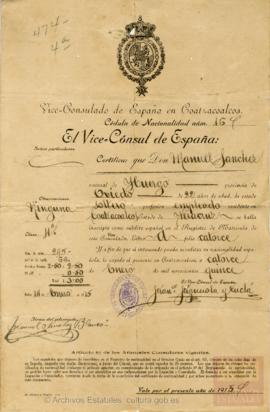 Sánchez, Manuel - Cédula de nacionalidad