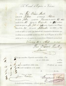Fuentes Barrero, José Nicasio - Cédula de nacionalidad
