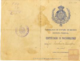 Somohano Quesada, José - Certificado de nacionalidad