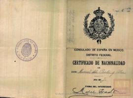 Prado Alea, Marcial - Certificado de nacionalidad