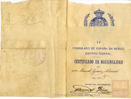 Gómez Abascal, Manuel - Certificado de nacionalidad