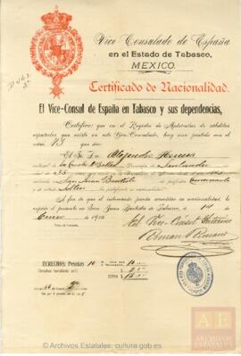 Herrera, Alejandro - Certificado de nacionalidad